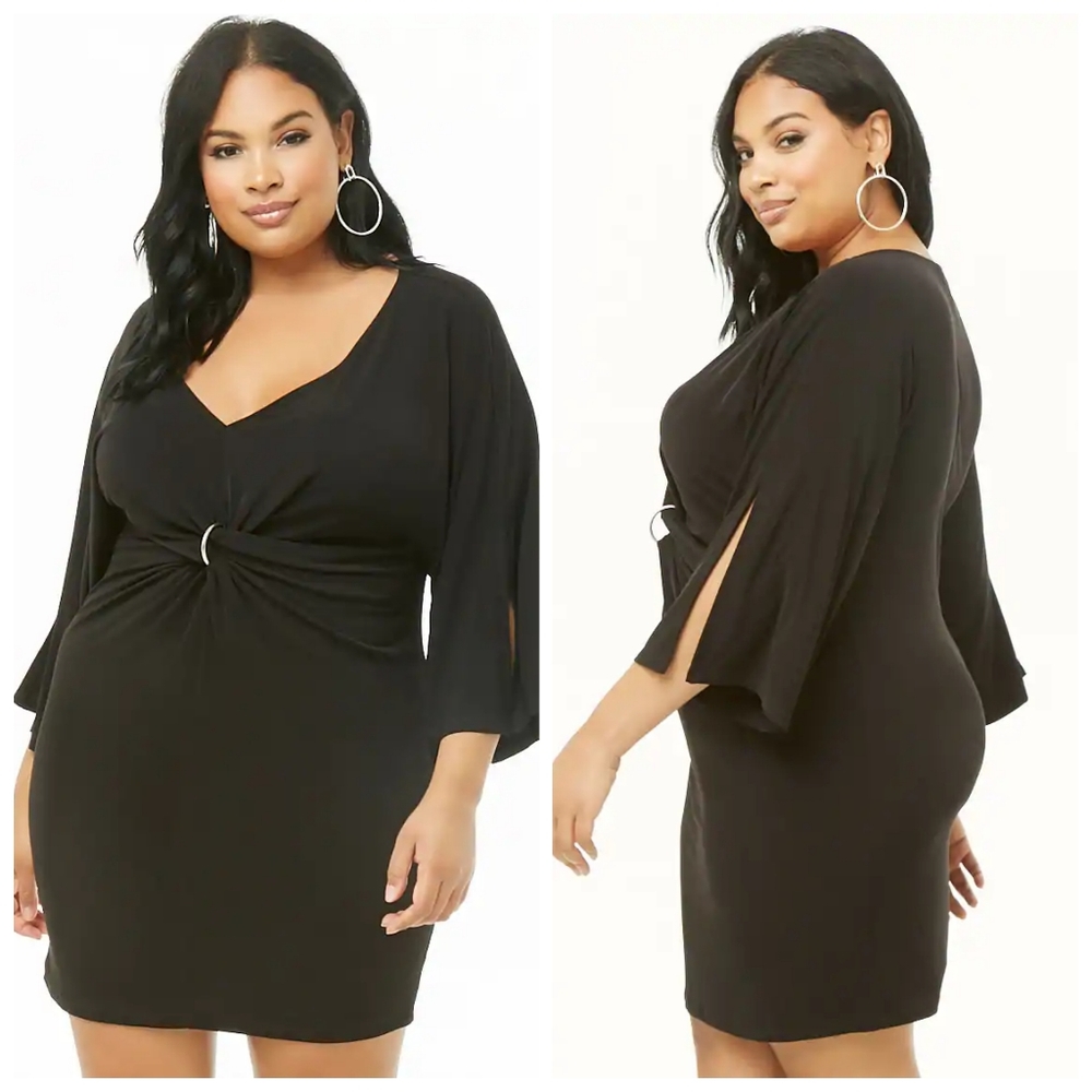 Black Twist Front Dress